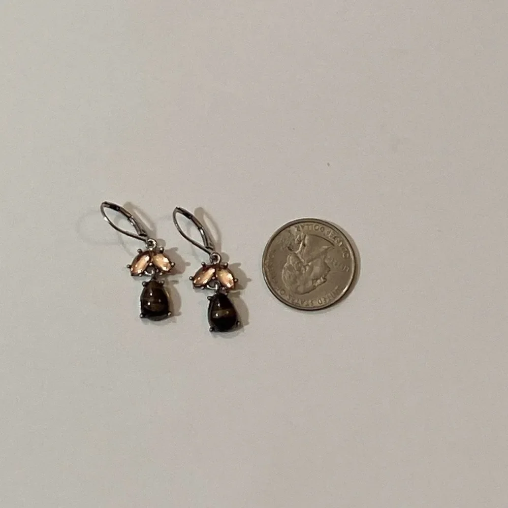 Vintage Avon Elegant Brown and Silver Earrings